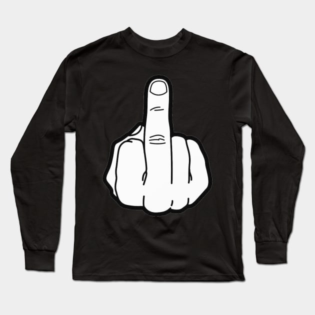 Middle Finger Long Sleeve T-Shirt by  The best hard hat stickers 